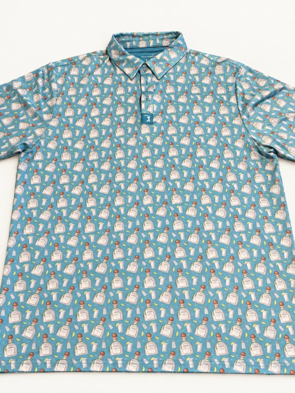 Bogey Bros Tequila Golf Polo Mens XL Teal Blue New Without Tags